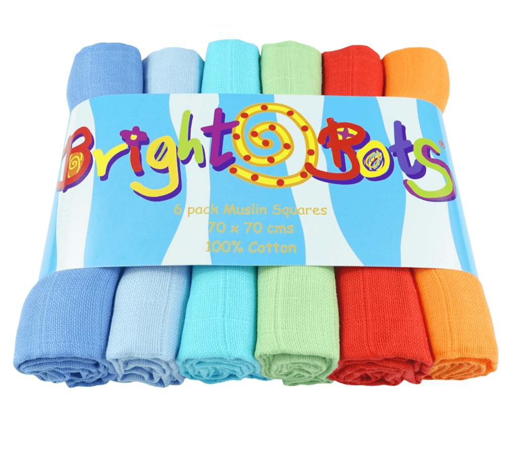 Muslin Squares - Brights - Six Pack - Baby&More