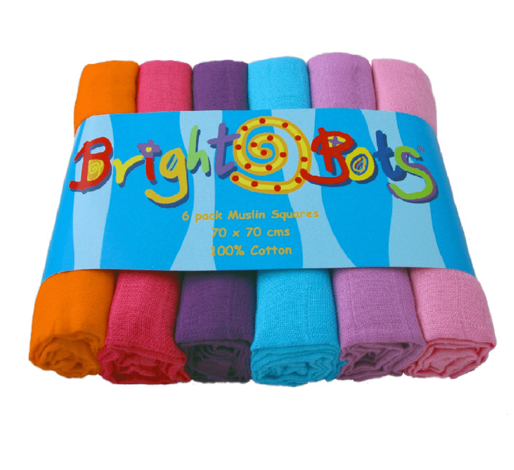Muslin Squares - Brights - Six Pack - Baby&More