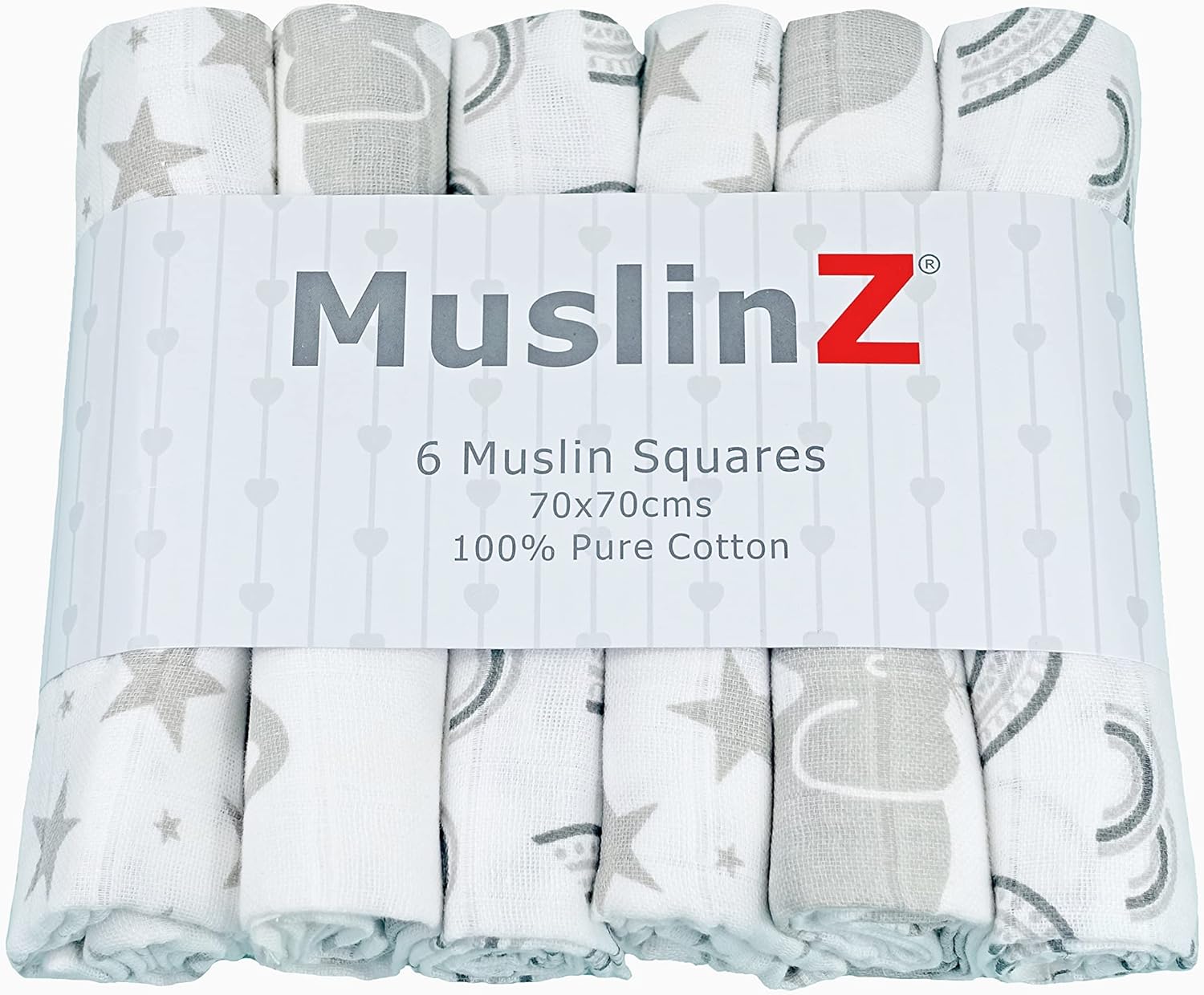 Muslin Squares Six & 12 Pack - Nine Colours & Patterns - Baby&More