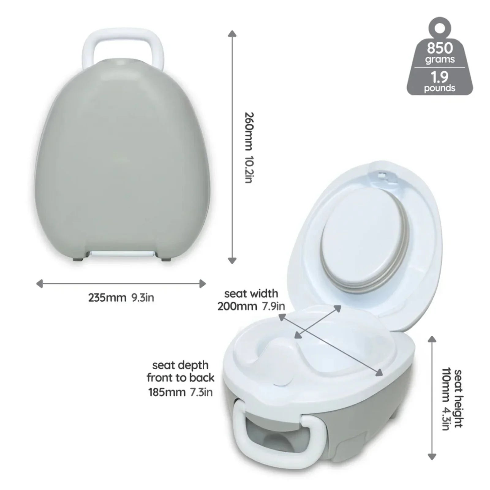 My Carry Potty - Pearl Grey - Baby&More