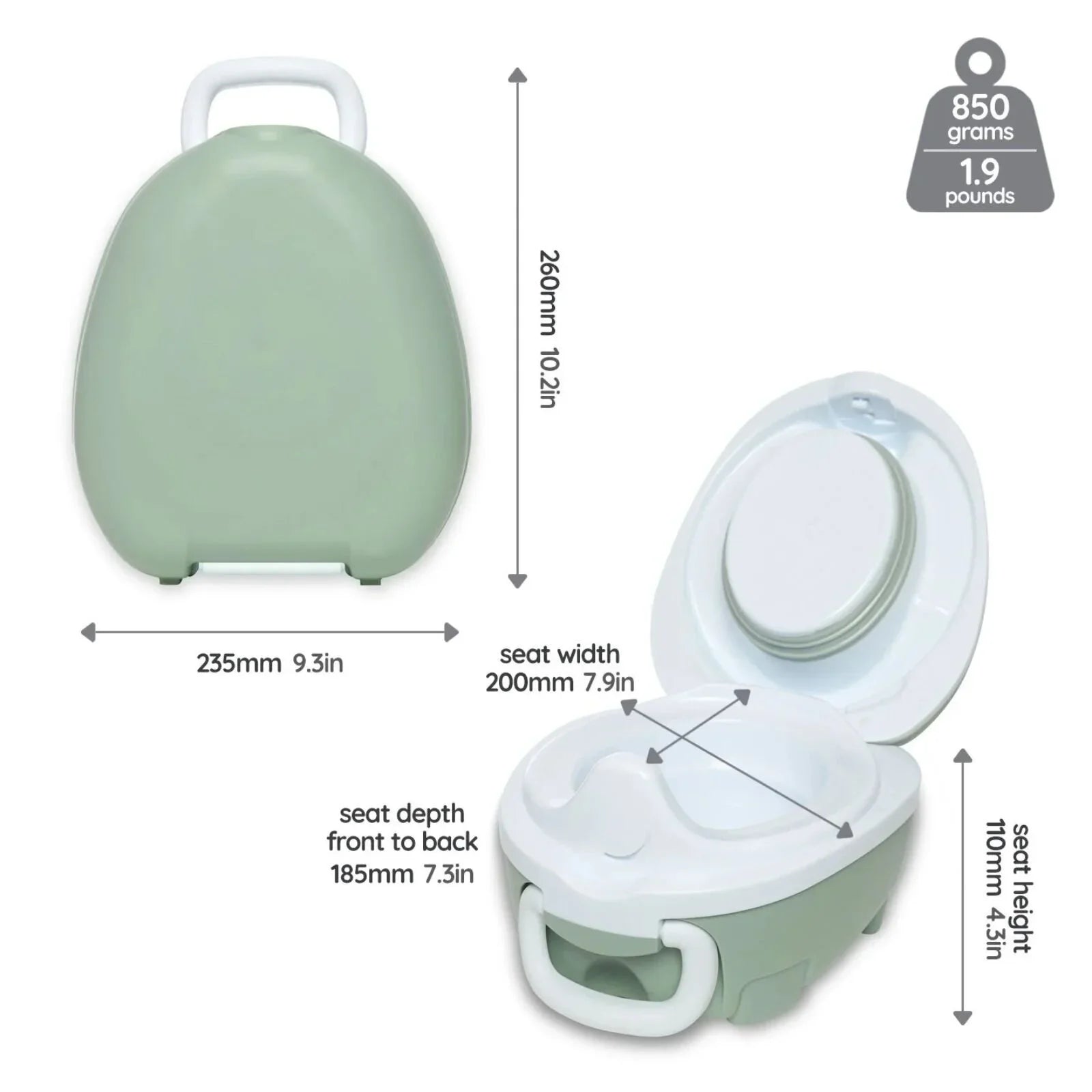 My Carry Potty - Sage Green - Baby&More