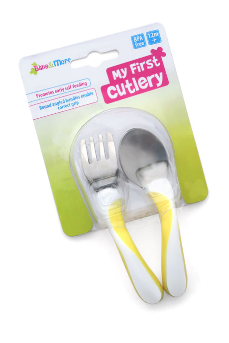My First Cutlery Set in Yellow & White