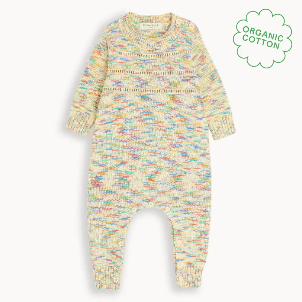 The bonniemob Space-Dye Organic Cotton Knitted Baby Onesie