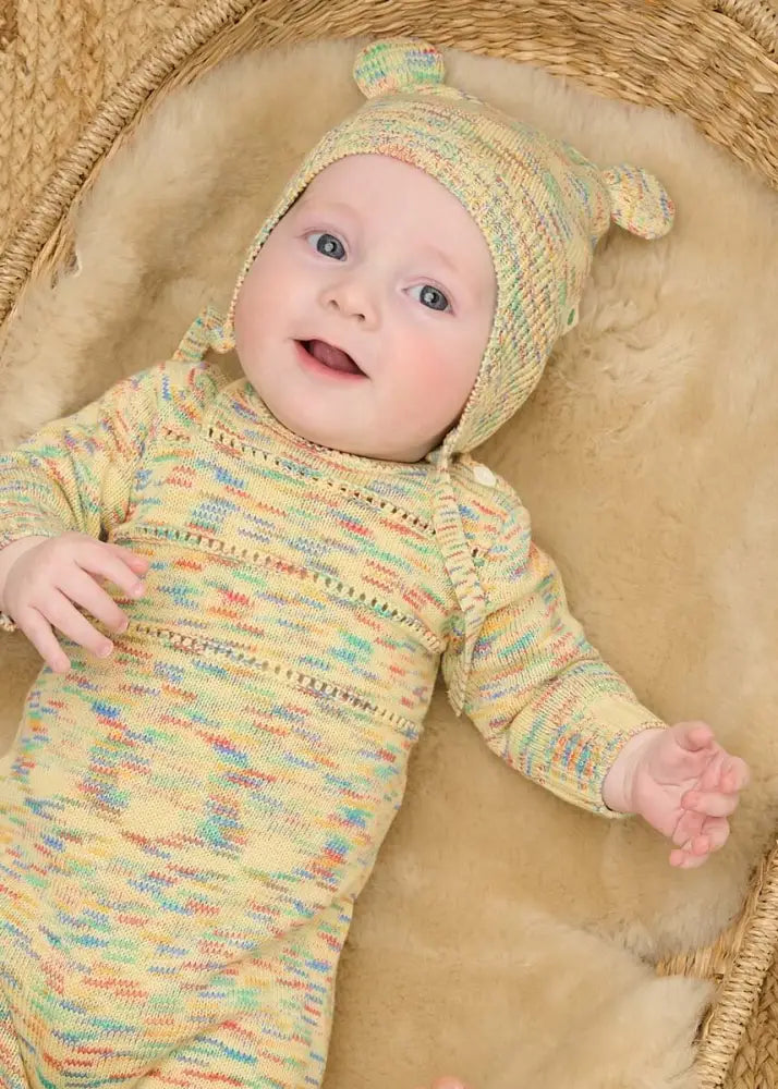 The bonniemob Space-Dye Organic Cotton Knitted Baby Onesie