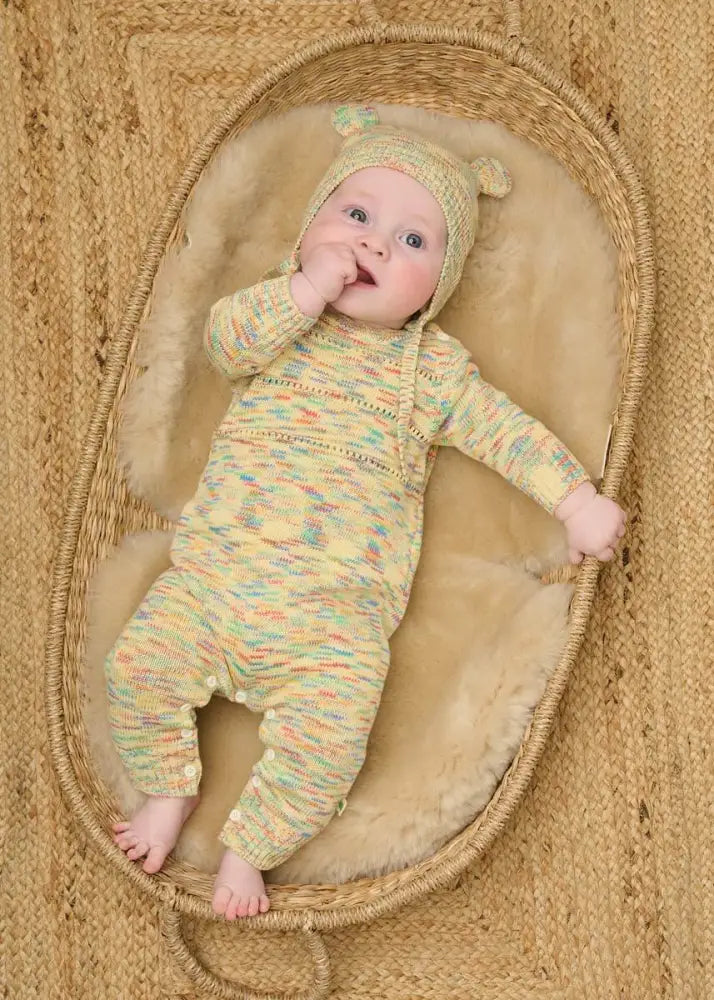 The bonniemob Space-Dye Organic Cotton Knitted Baby Onesie