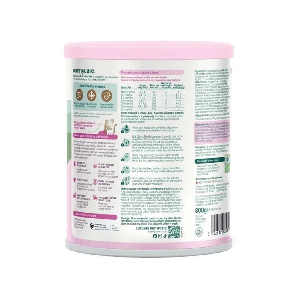 Nannycare First Infant Goat Milk Formula - Stage 1 - 800g - Baby&More