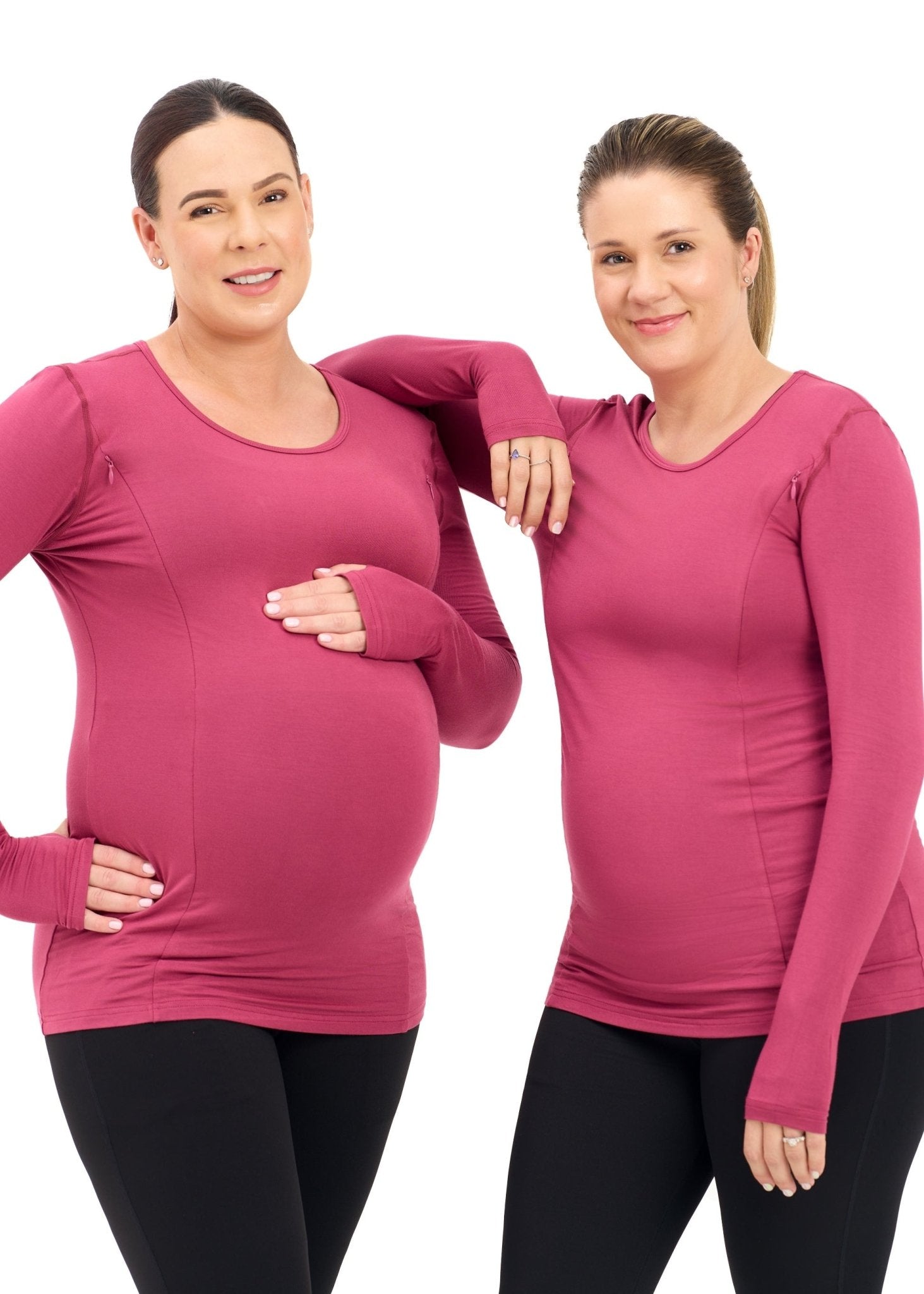 Natal Active Bamboo Maternity & Breastfeeding Long Sleeved Top - Cherry - Baby&More