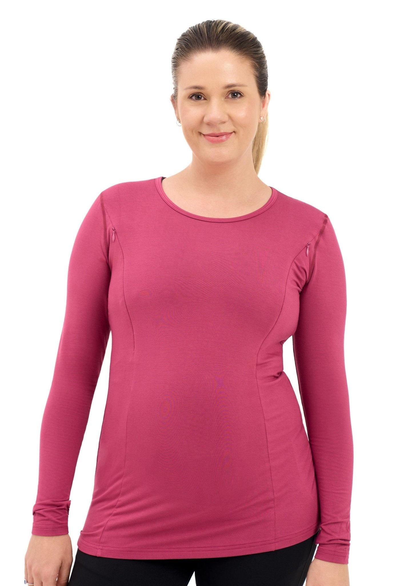 Natal Active Bamboo Maternity & Breastfeeding Long Sleeved Top - Cherry - Baby&More
