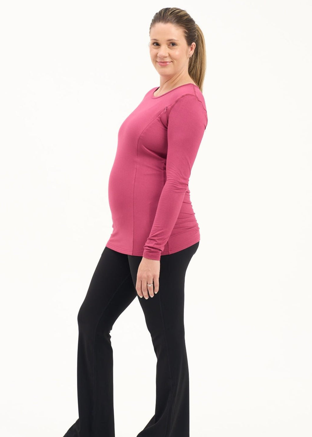 Natal Active Bamboo Maternity & Breastfeeding Long Sleeved Top - Cherry - Baby&More