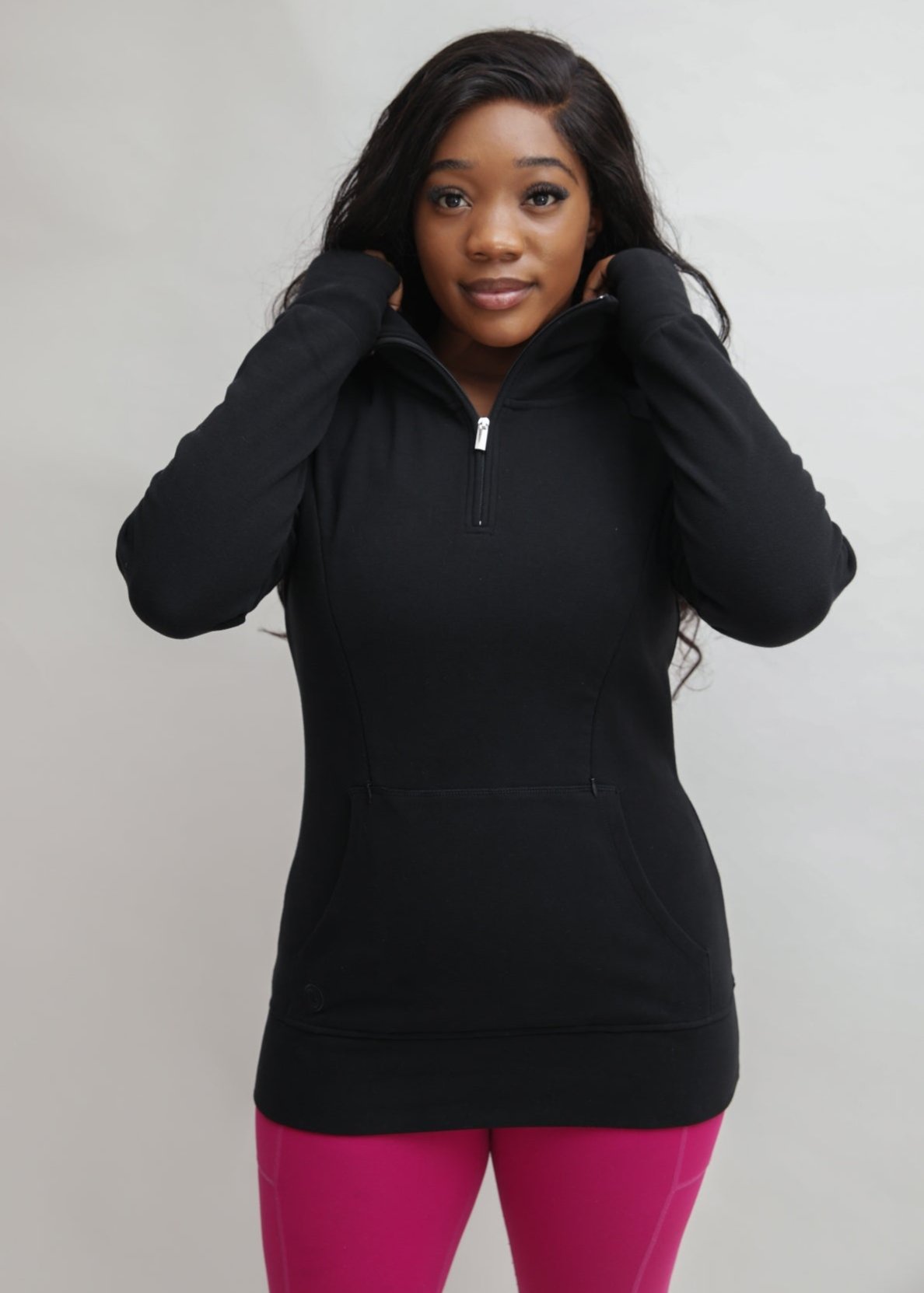 Natal Active Breastfeeding & Maternity 1/4 Zip Sweater - Black - Baby&More