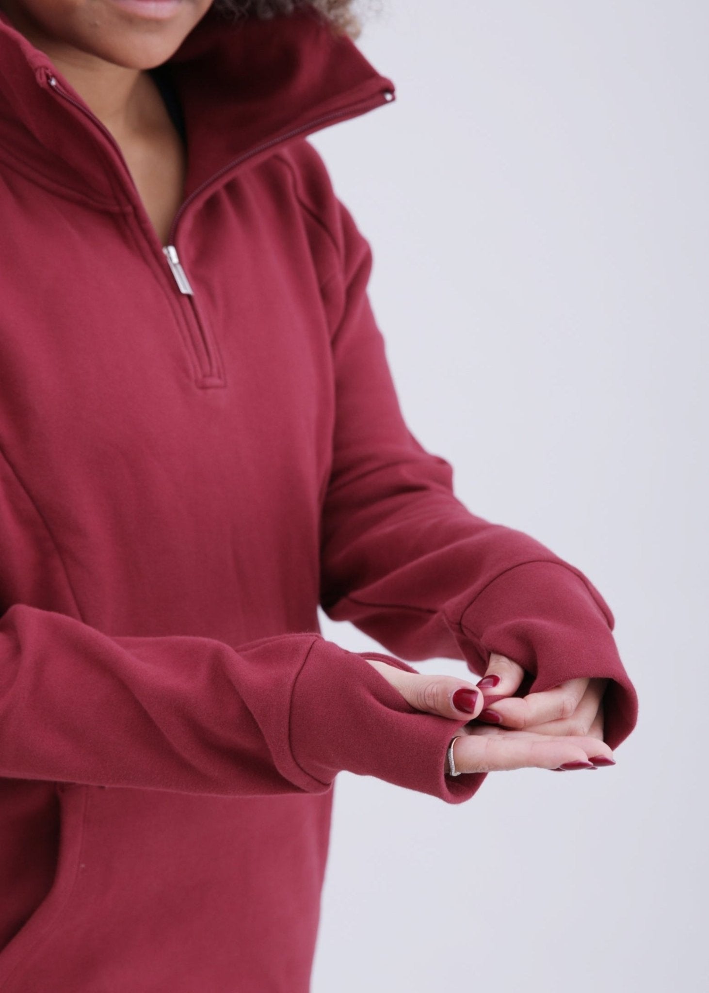 Natal Active Breastfeeding & Maternity 1/4 Zip Sweater - Burgundy - Baby&More