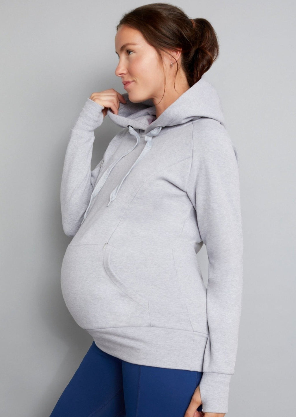 Natal Active Breastfeeding, Nursing & Maternity Hoodie - Soft Grey - Baby&More