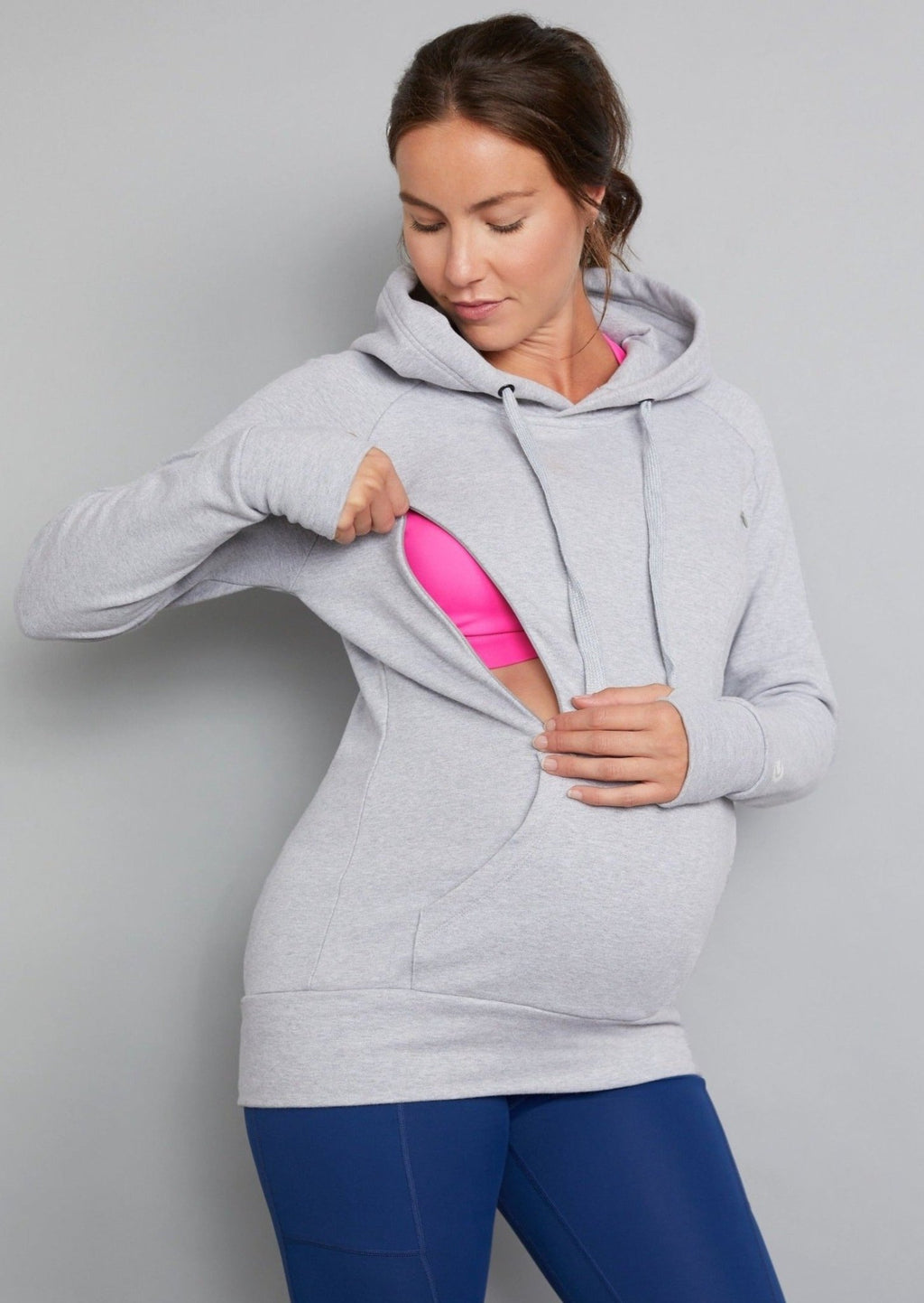 Natal Active Breastfeeding, Nursing & Maternity Hoodie - Soft Grey - Baby&More