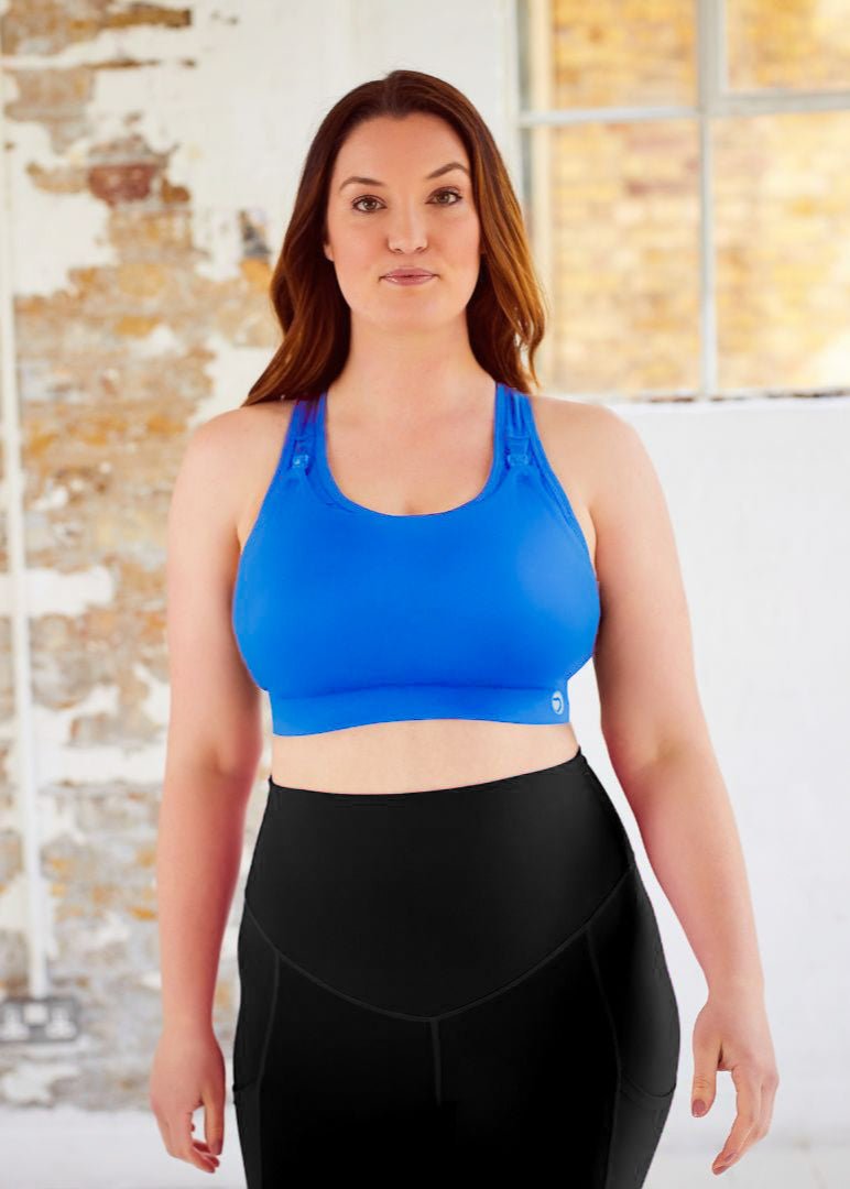 Natal Active Nursing Sports Bra for Larger Cup Sizes - Freyja (G - J Cup) Electric Blue - Baby&More