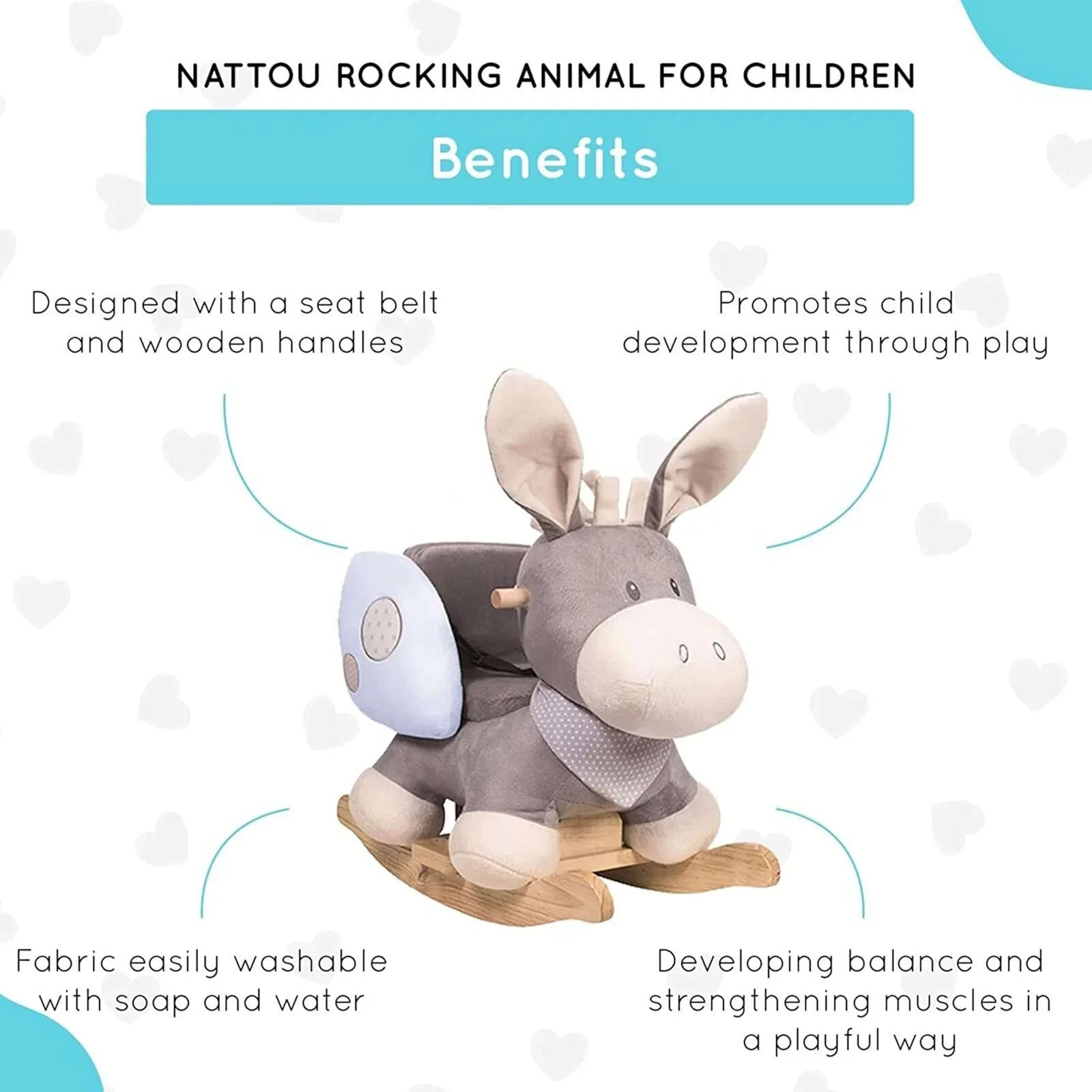 Nattou Cappuccino Donkey Rocker - Baby&More