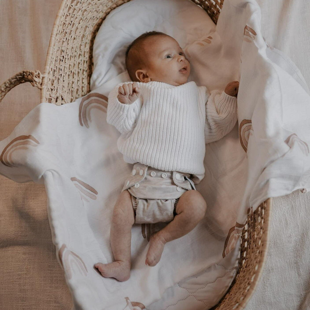 Newborn Reusable Cloth Nappy - White - Baby&More