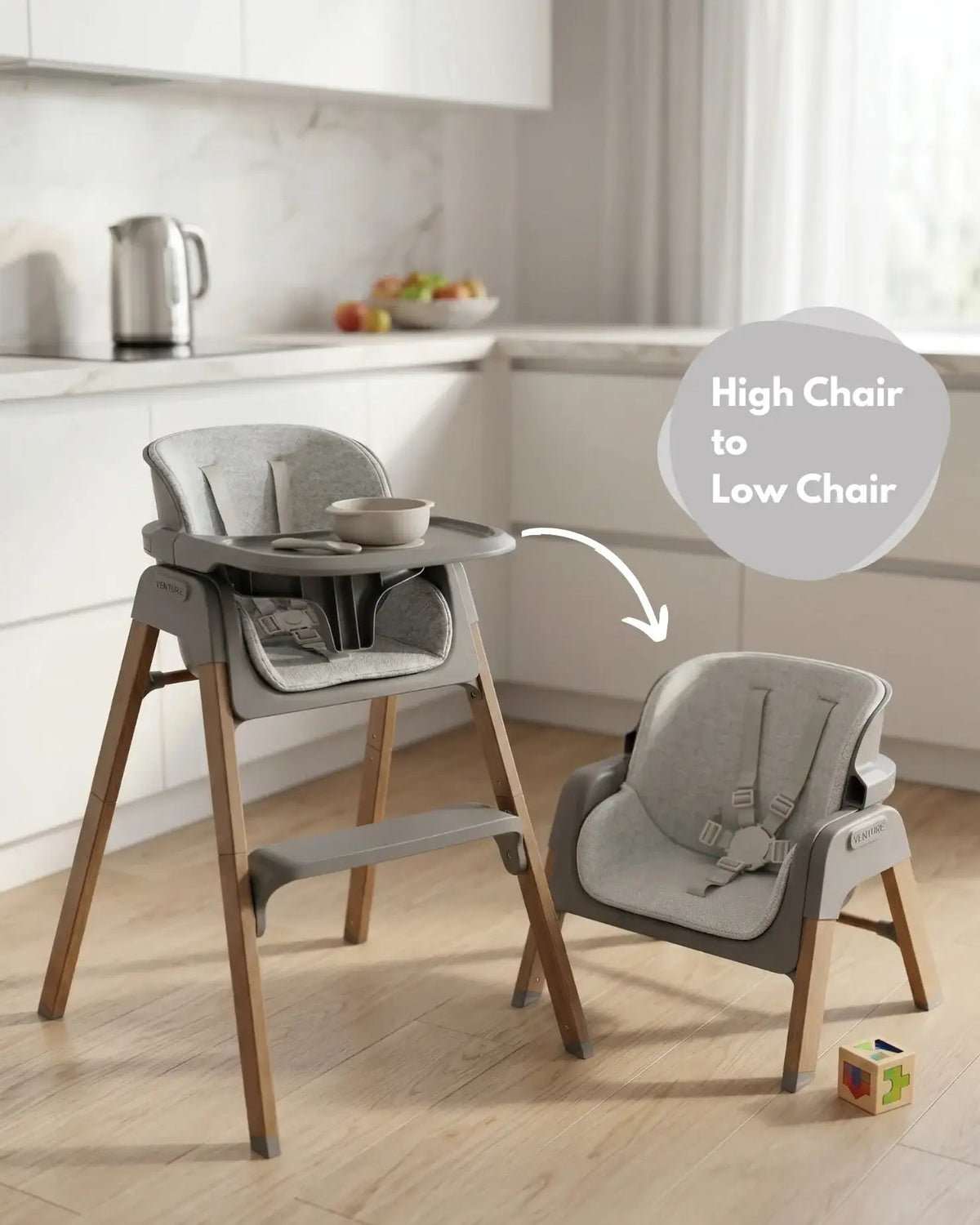 Neyo 2-in-1 High Chair - Grey - Baby&More