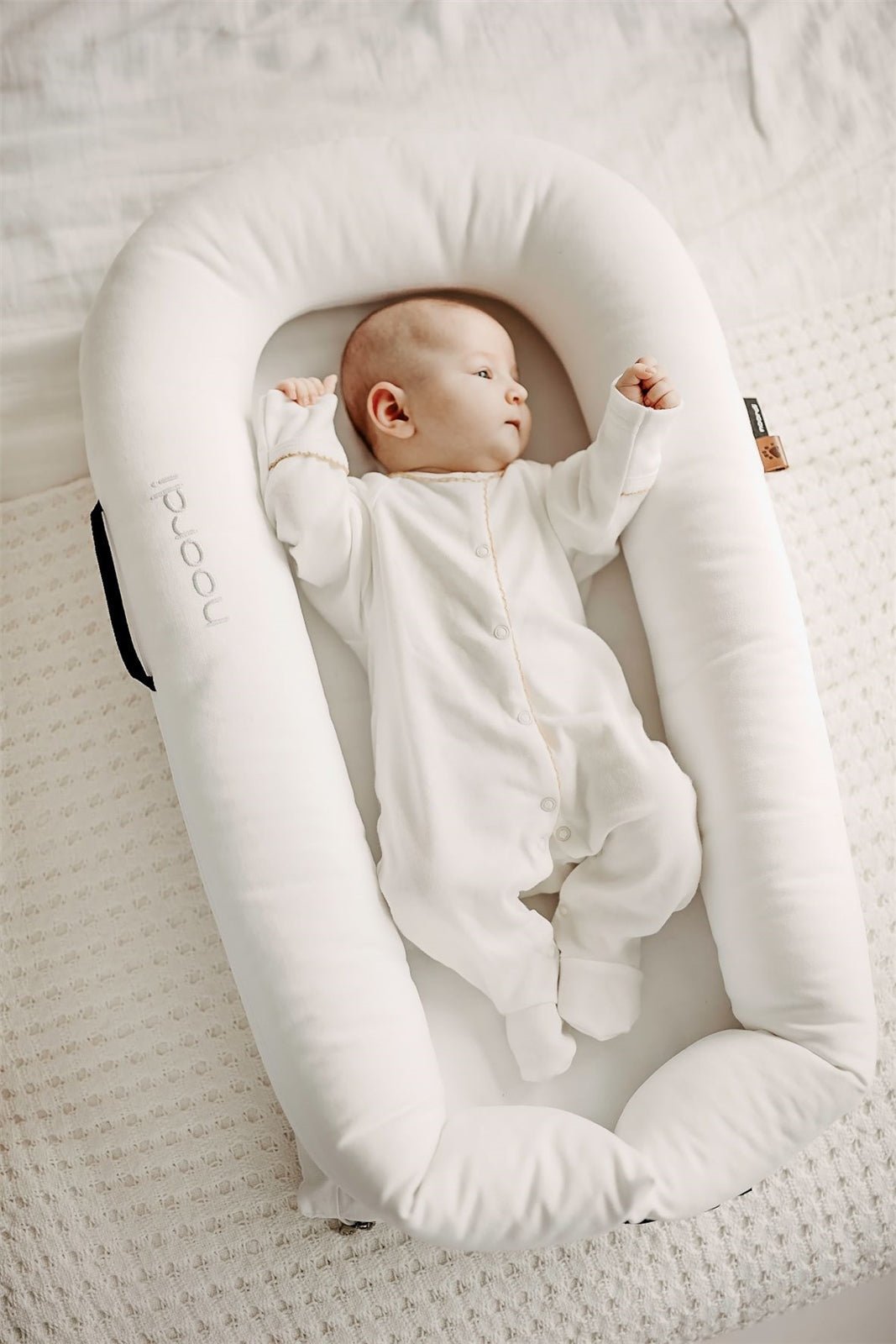 Noordi 2 in 1 Deluxe Baby Nest & Maternity Pillow with Silver-Ion Cotton - White - Baby&More