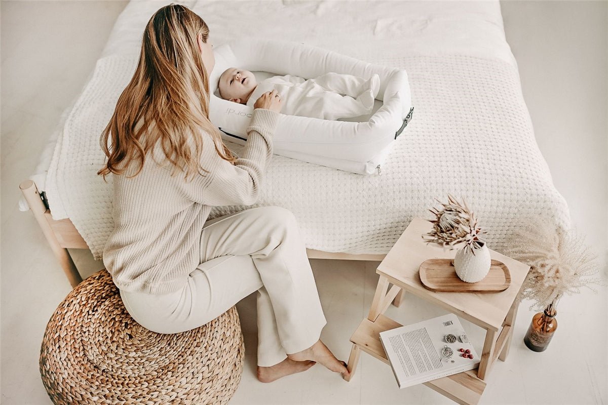Noordi 2 in 1 Deluxe Baby Nest & Maternity Pillow with Silver-Ion Cotton - White - Baby&More