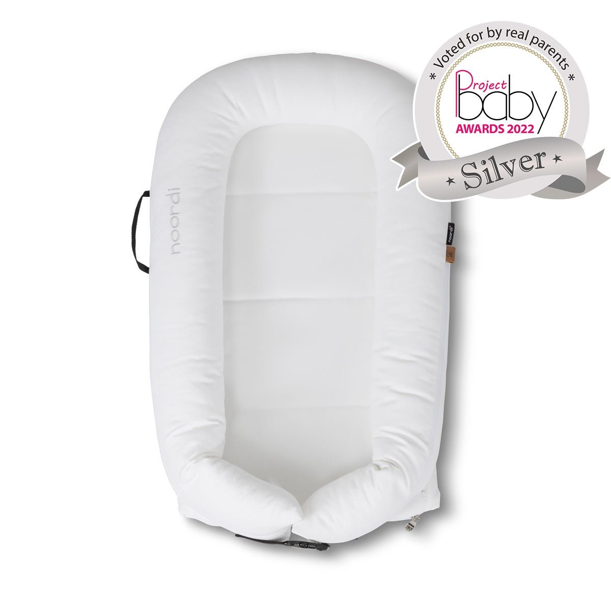Noordi 2 in 1 Deluxe Baby Nest & Maternity Pillow with Silver-Ion Cotton - White - Baby&More