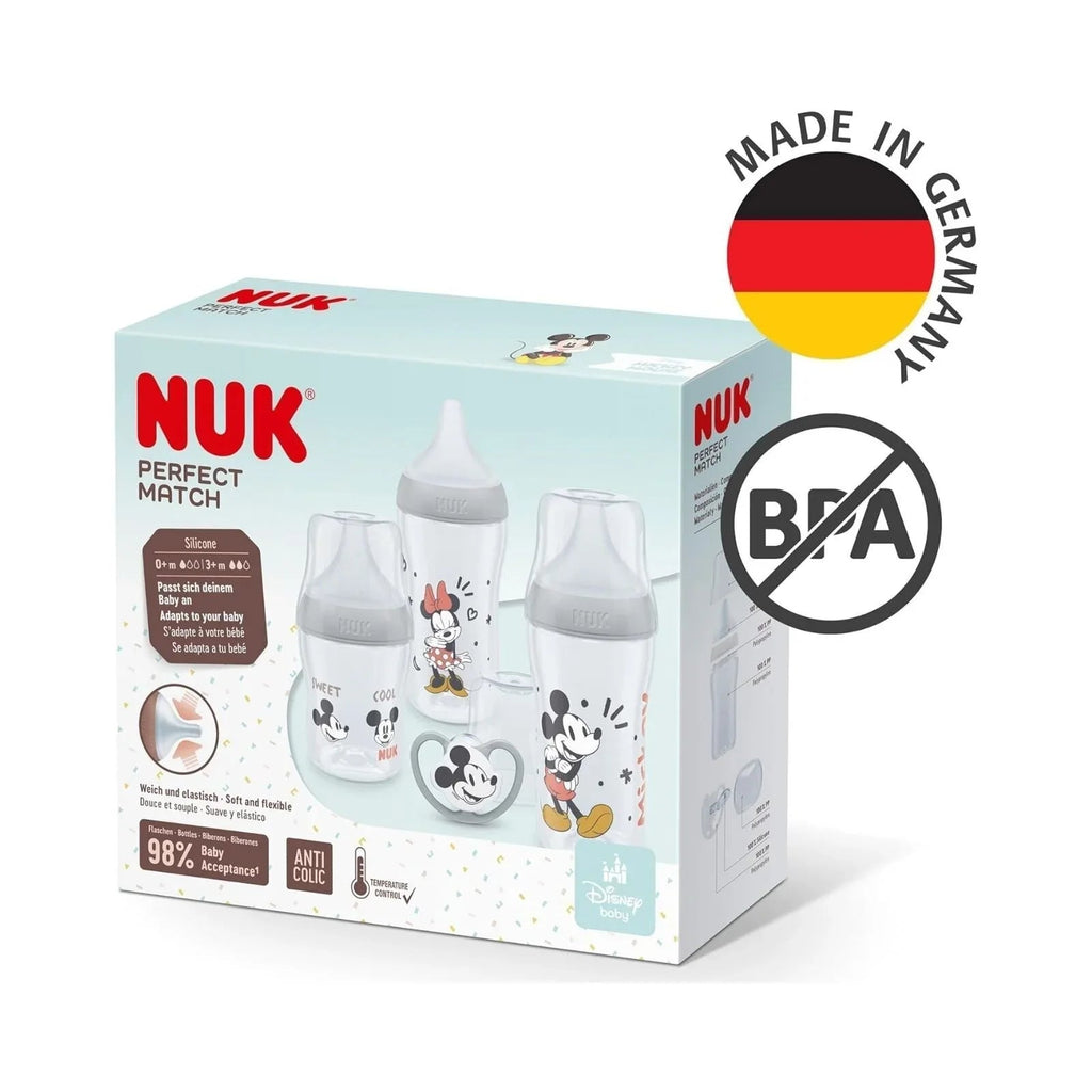 NUK Anti - Colic Perfect Match Starter Set - Pack of 4 - Mickey - Baby&More