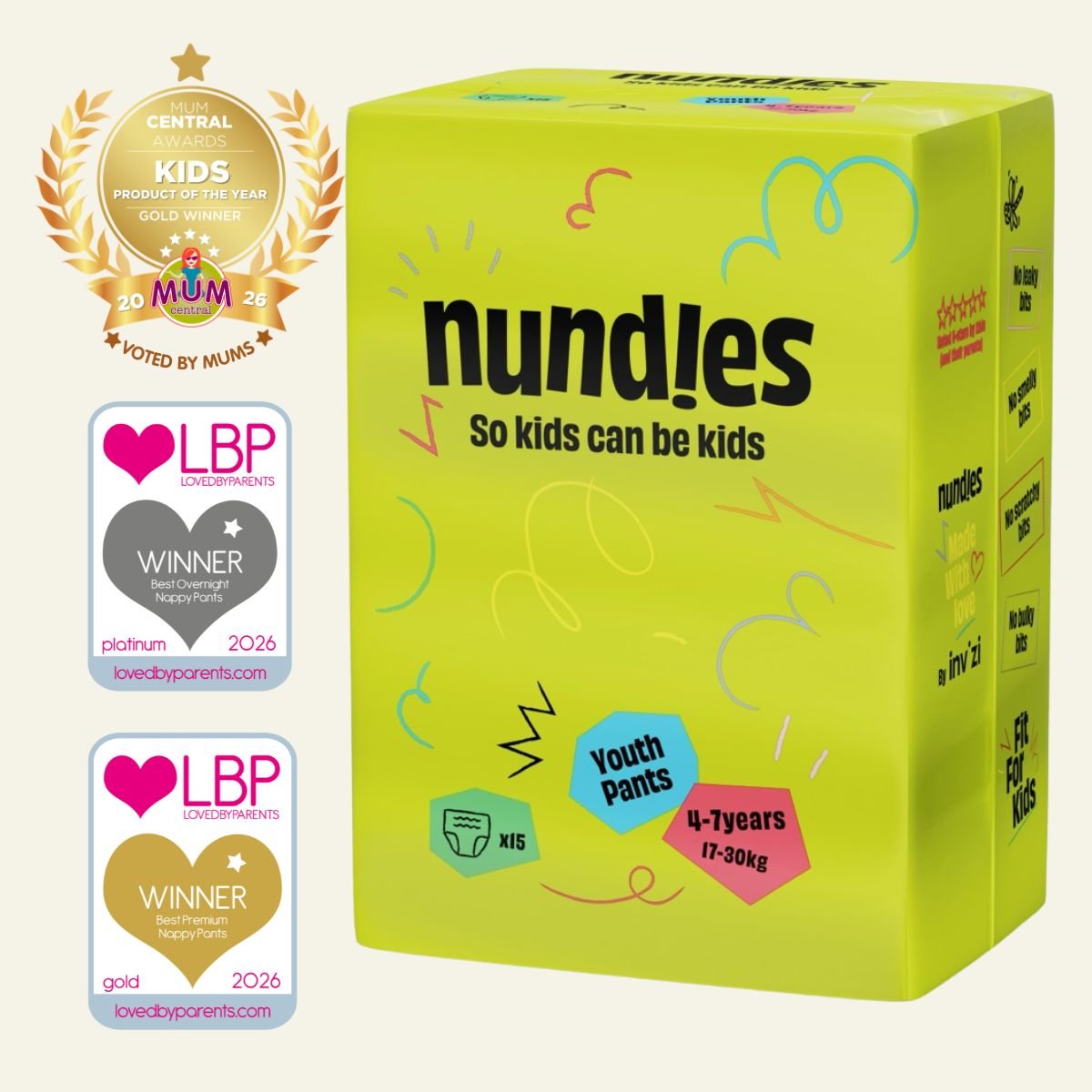 Nundies Youth Pants - 4 - 7 Years (17 - 30kg) - Baby&More