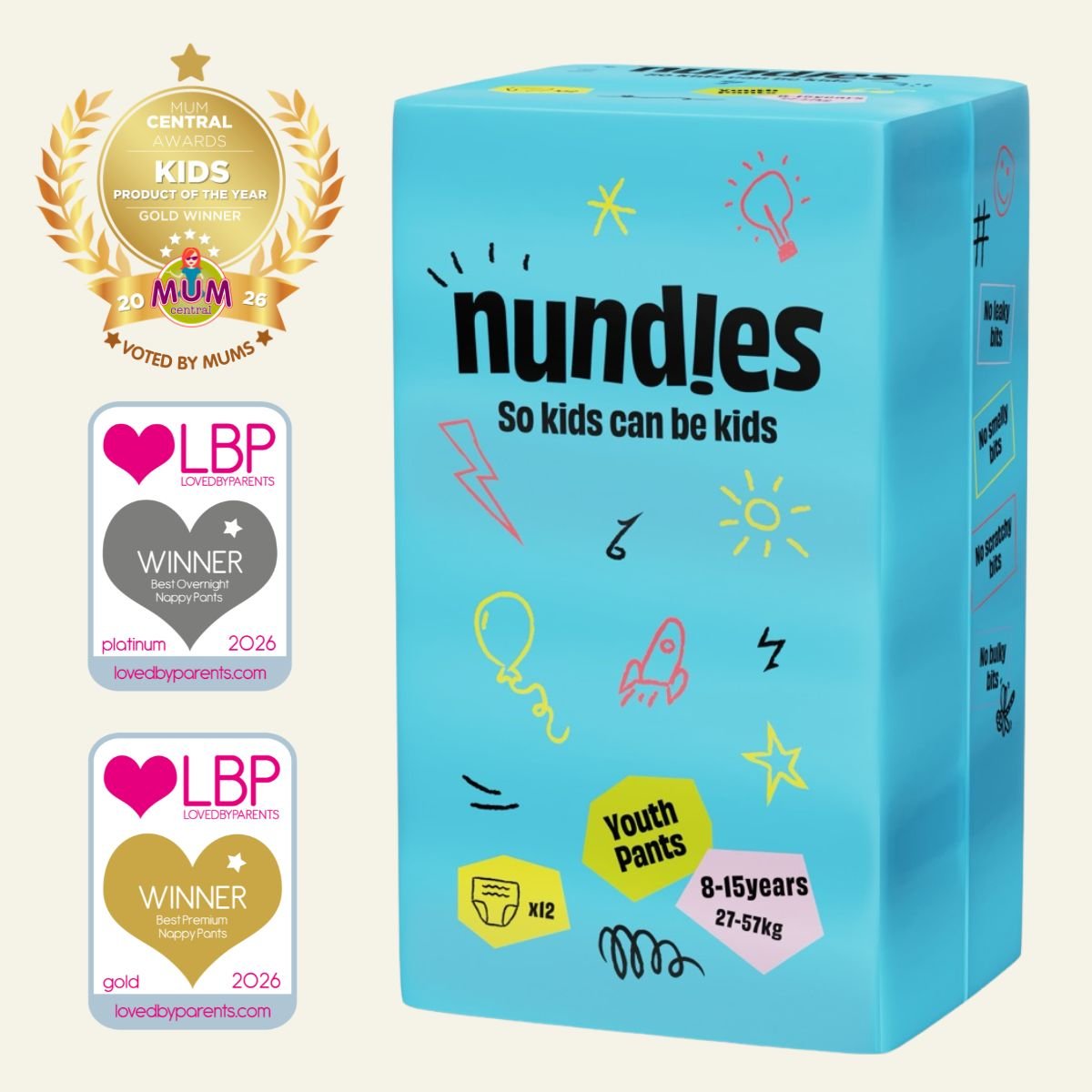 Nundies Youth Pants - 8 - 15 Years (27 - 57kg) - Baby&More