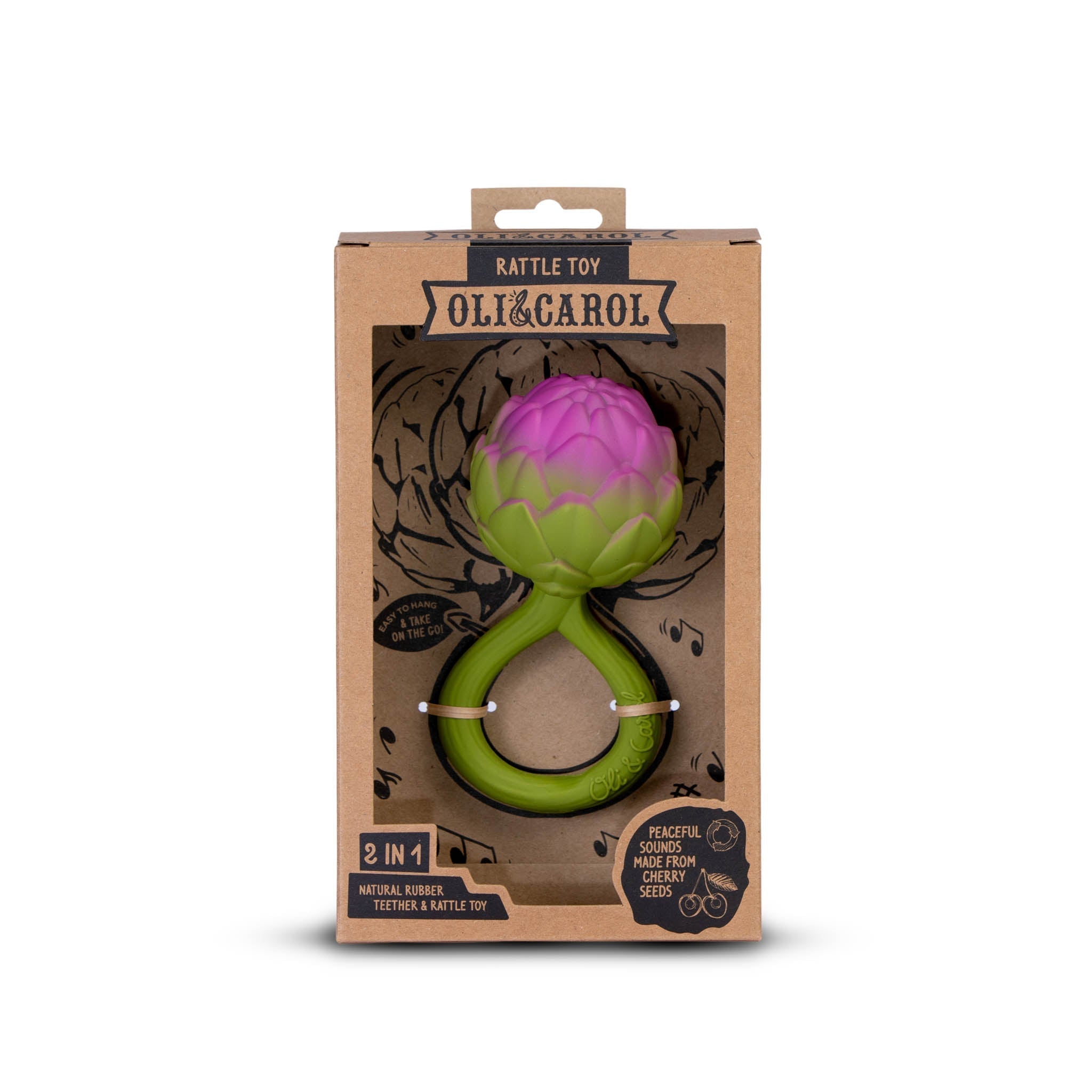 Oli & Carol Artichoke Baby Rattle & Teether - Baby&More
