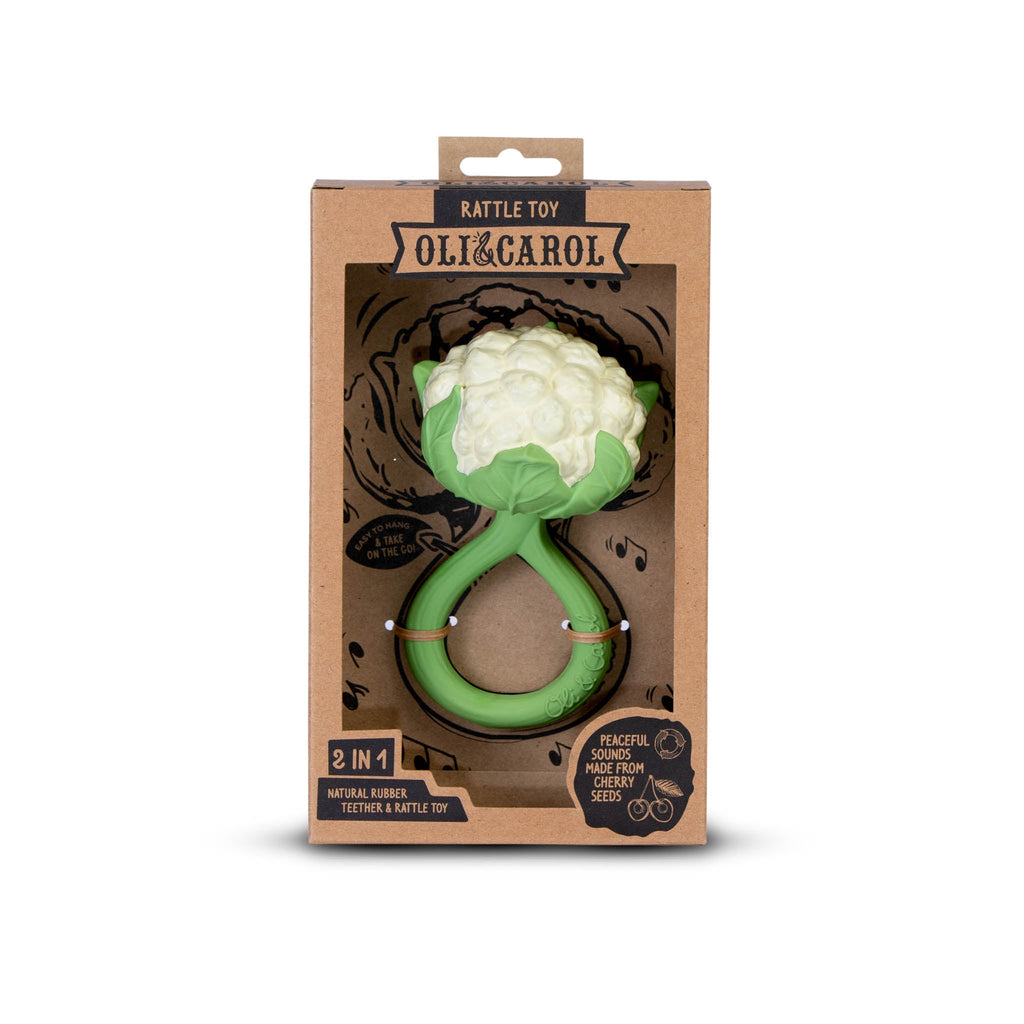 Oli & Carol Cauliflower Baby Rattle & Teether - Baby&More