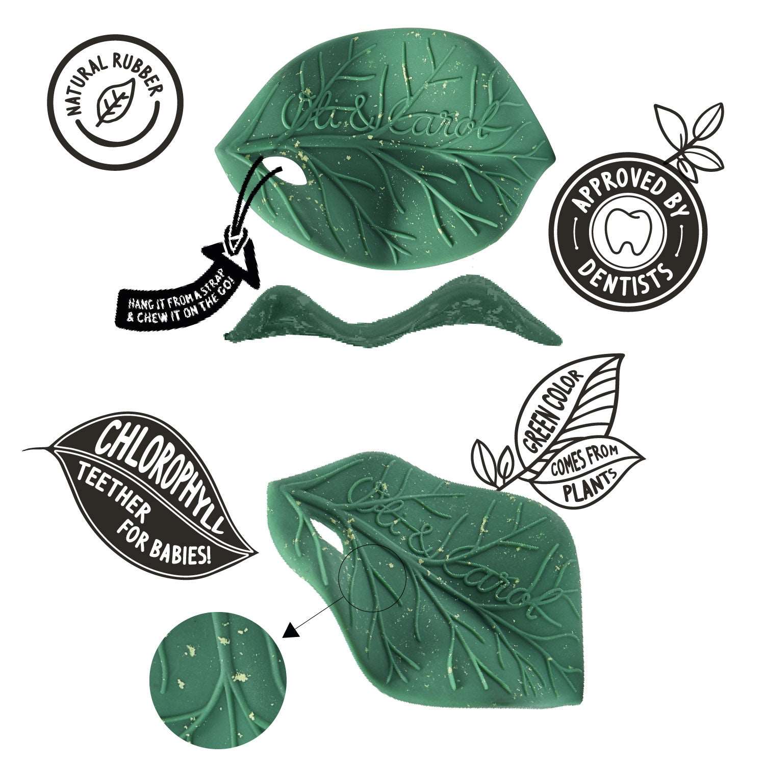 Oli & Carol Chlorophyll Leaf Teether - Baby&More