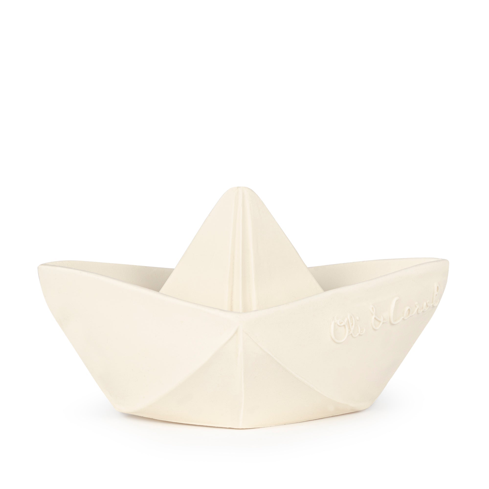 Oli & Carol Origami Boat White - Bath Toy / Teether - Baby&More