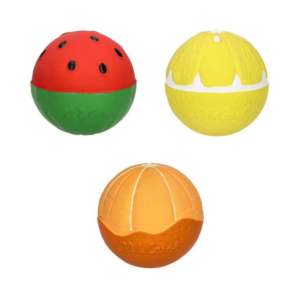 Oli & Carol Sensory Ball / Teether / Bath Toy - Fruit Salad - Baby&More