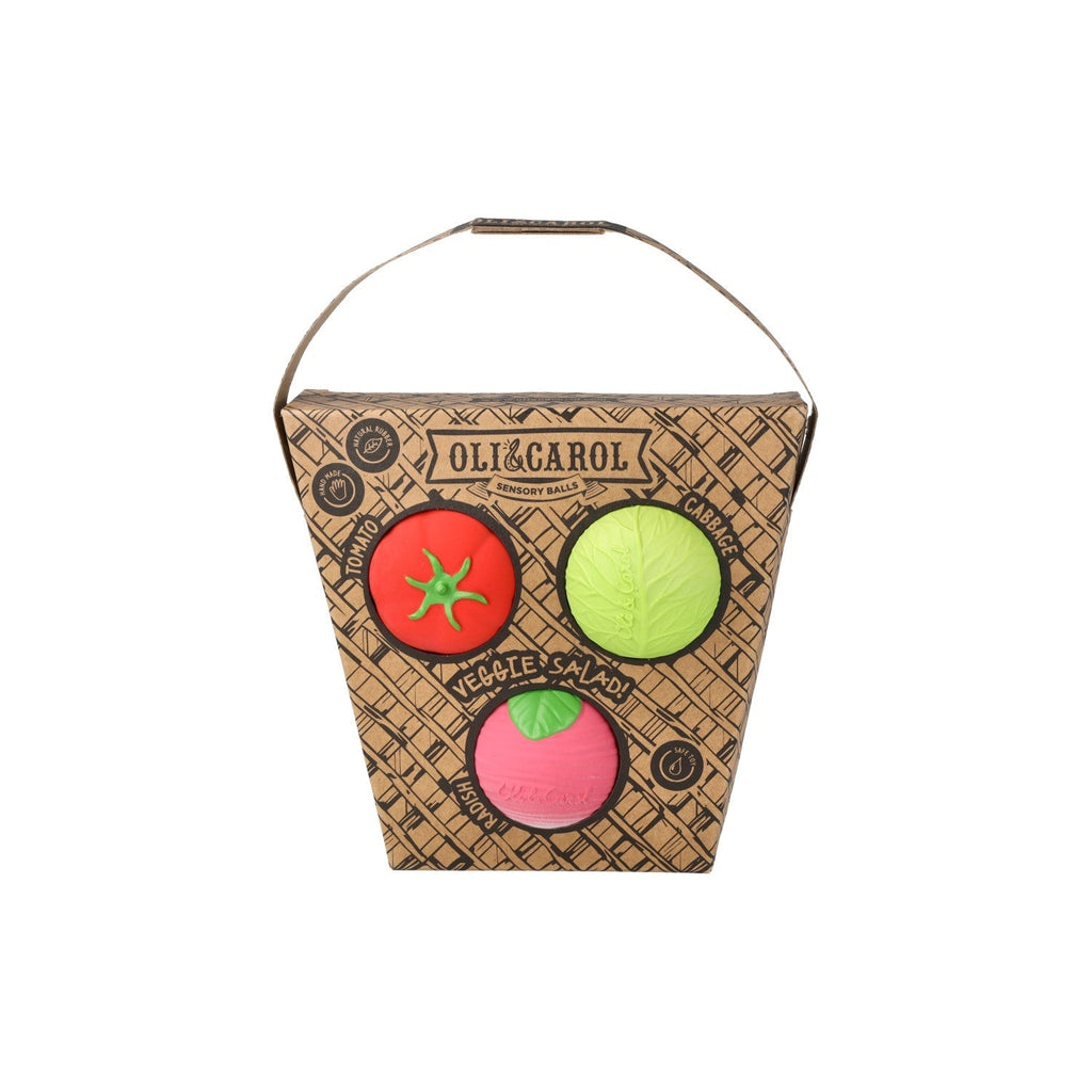 Oli & Carol Sensory Ball / Teether / Bath Toy - Veggie Salad - Baby&More