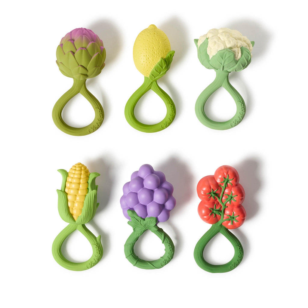 Oli & Carol Tomato Baby Rattle & Teether - Baby&More