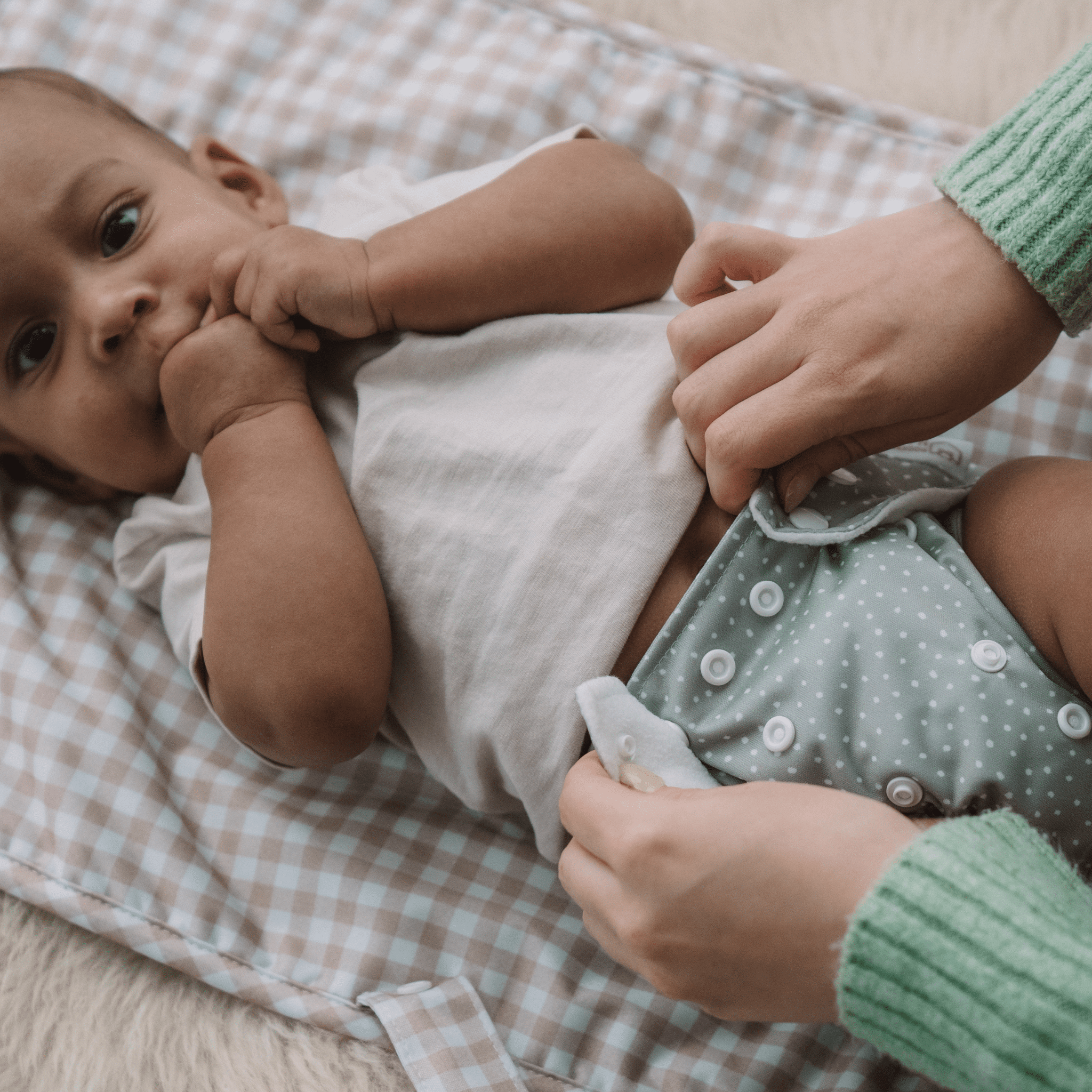 One Size All - In - One Reusable Cloth Nappy - Dottie Sage - Baby&More
