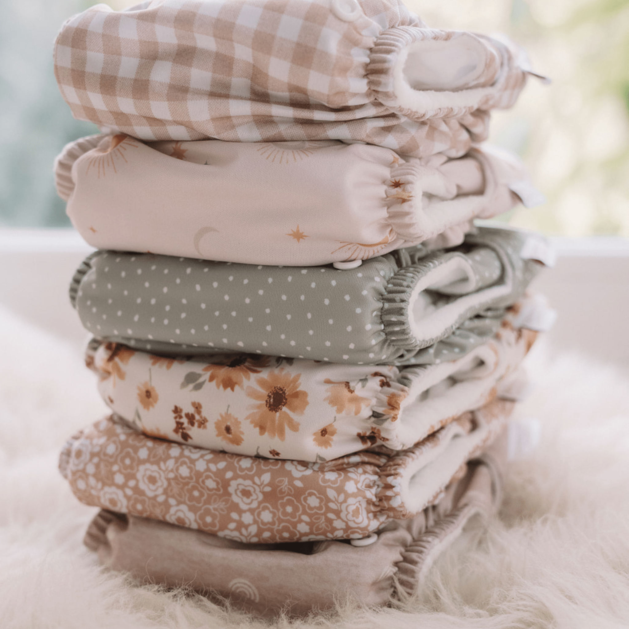 One Size All - In - One Reusable Cloth Nappy - Dottie Sage - Baby&More