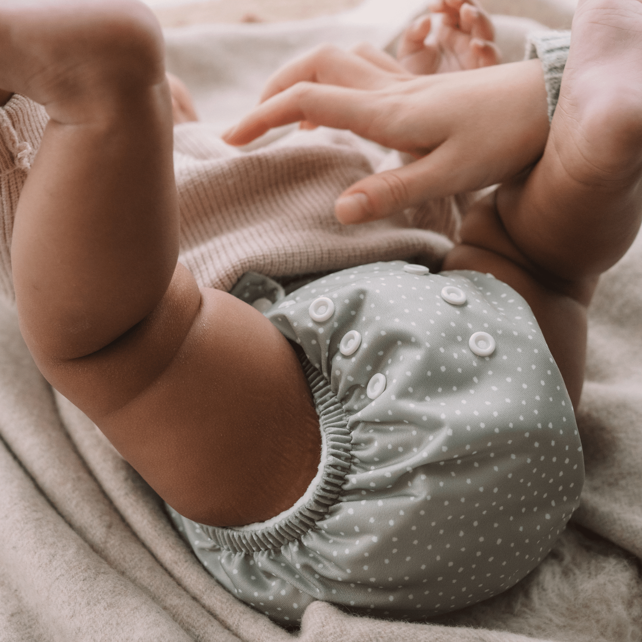 One Size All - In - One Reusable Cloth Nappy - Dottie Sage - Baby&More