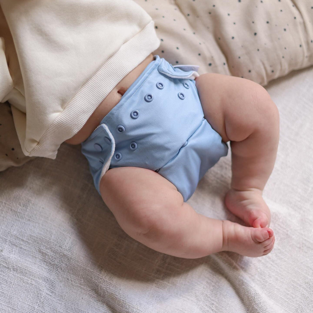 One Size All - In - One Reusable Cloth Nappy - Dusty Blue - Baby&More