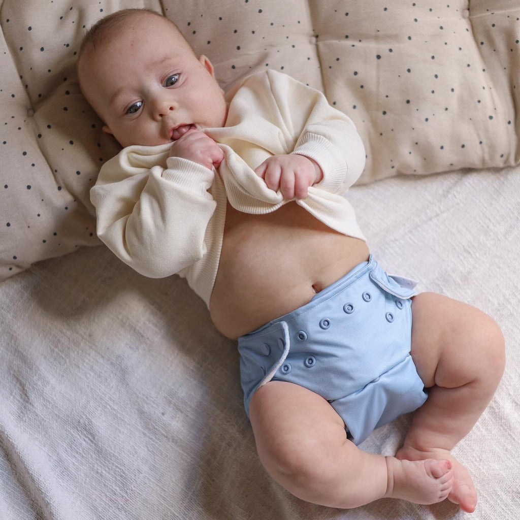 One Size All - In - One Reusable Cloth Nappy - Dusty Blue - Baby&More