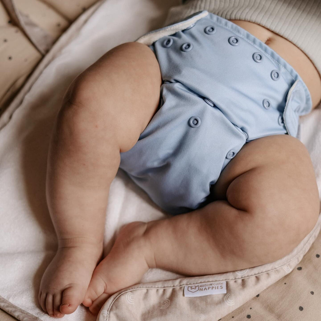 One Size All - In - One Reusable Cloth Nappy - Dusty Blue - Baby&More