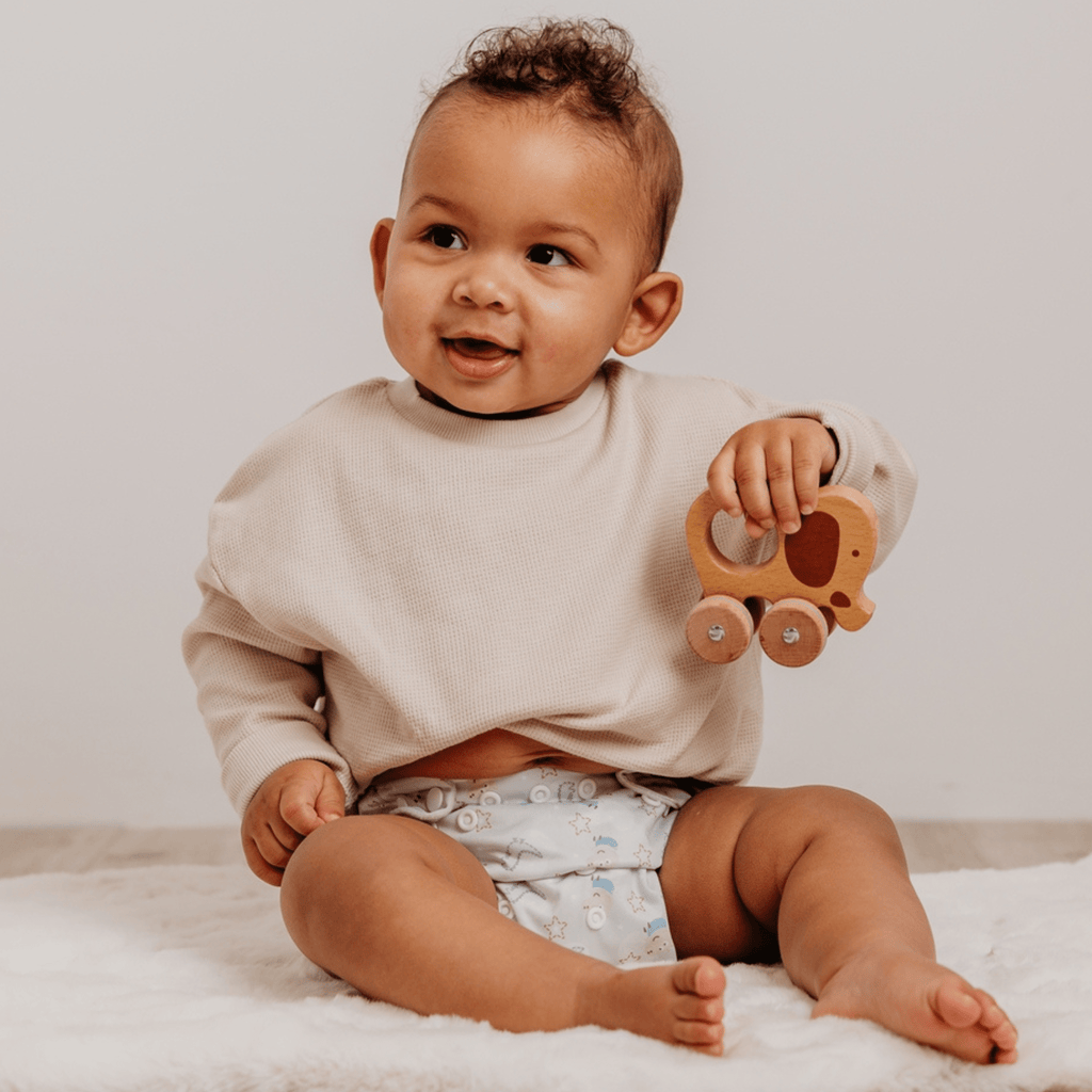 One Size All - In - One Reusable Cloth Nappy - George Pig / Peppa Pig - Sage - Baby&More