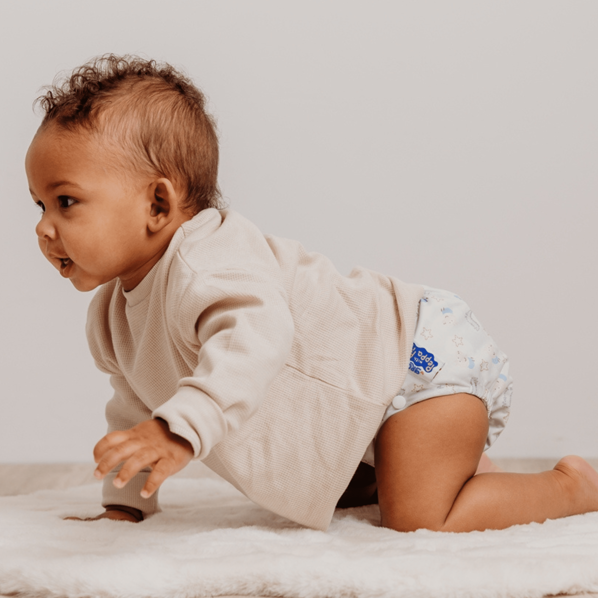 One Size All - In - One Reusable Cloth Nappy - George Pig / Peppa Pig - Sage - Baby&More