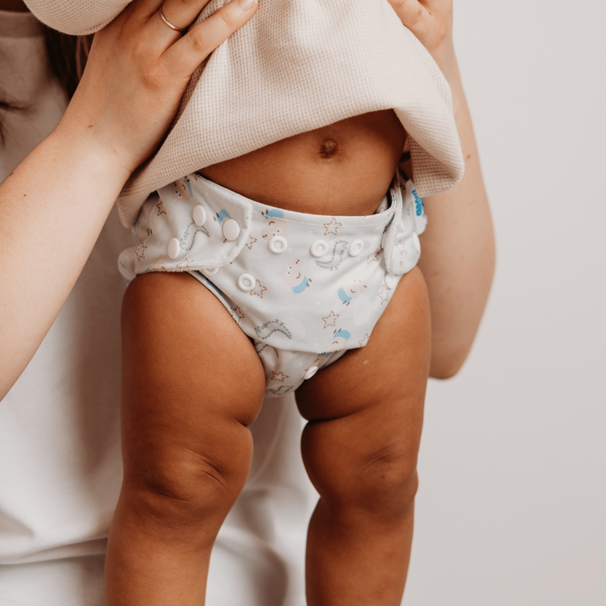 One Size All - In - One Reusable Cloth Nappy - George Pig / Peppa Pig - Sage - Baby&More