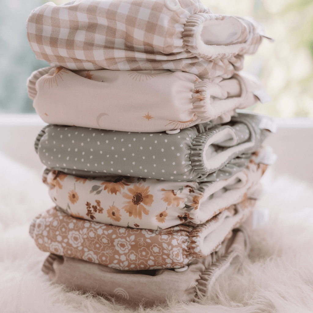 One Size All - In - One Reusable Cloth Nappy - Gingham Taupe - Baby&More