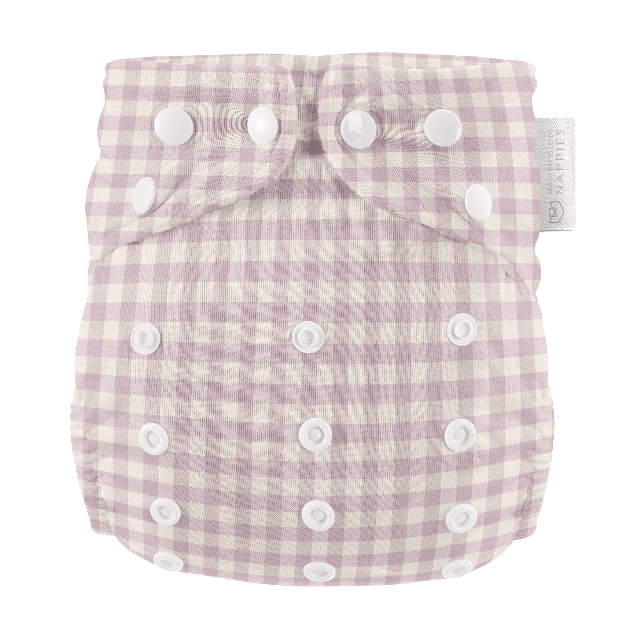 One Size All - In - One Reusable Cloth Nappy - Lilac Gingham - Baby&More