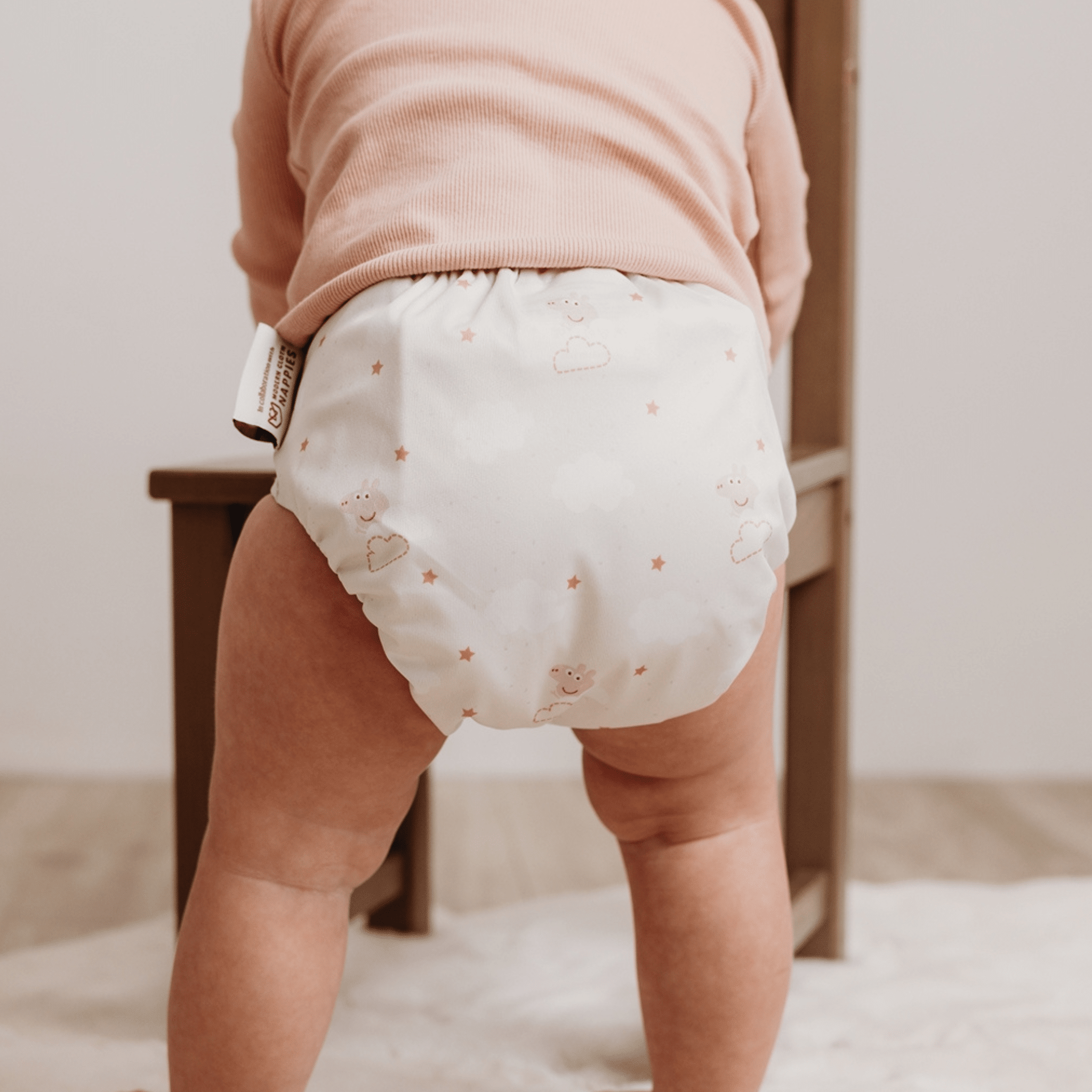 One Size All - In - One Reusable Cloth Nappy - Peppa Clouds - Baby&More
