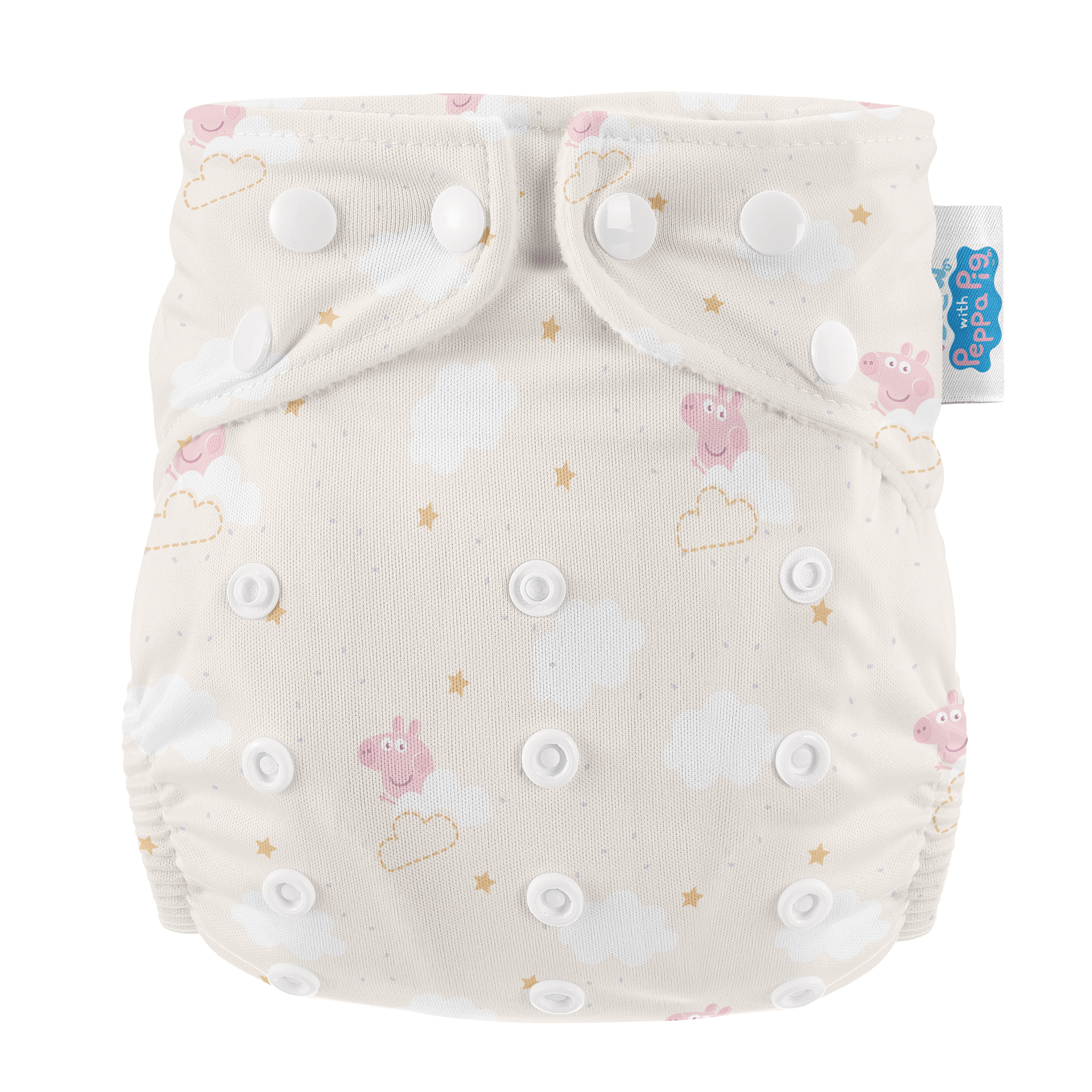 One Size All - In - One Reusable Cloth Nappy - Peppa Clouds - Baby&More