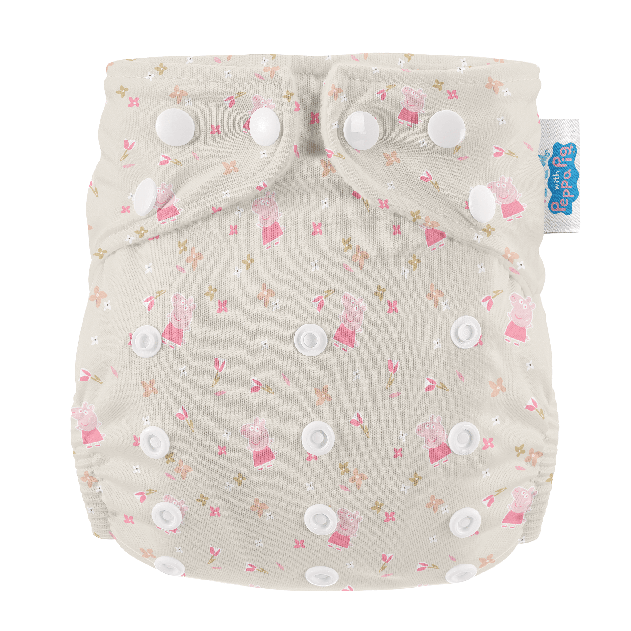 One Size All - In - One Reusable Cloth Nappy - Peppa Pig Floral - Baby&More