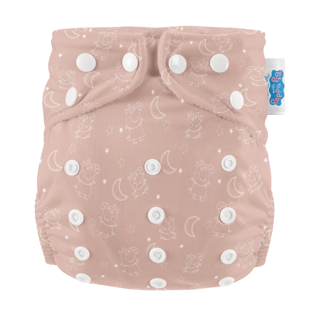 One Size All - In - One Reusable Cloth Nappy - Peppa Pig Moons & Stars - Baby&More
