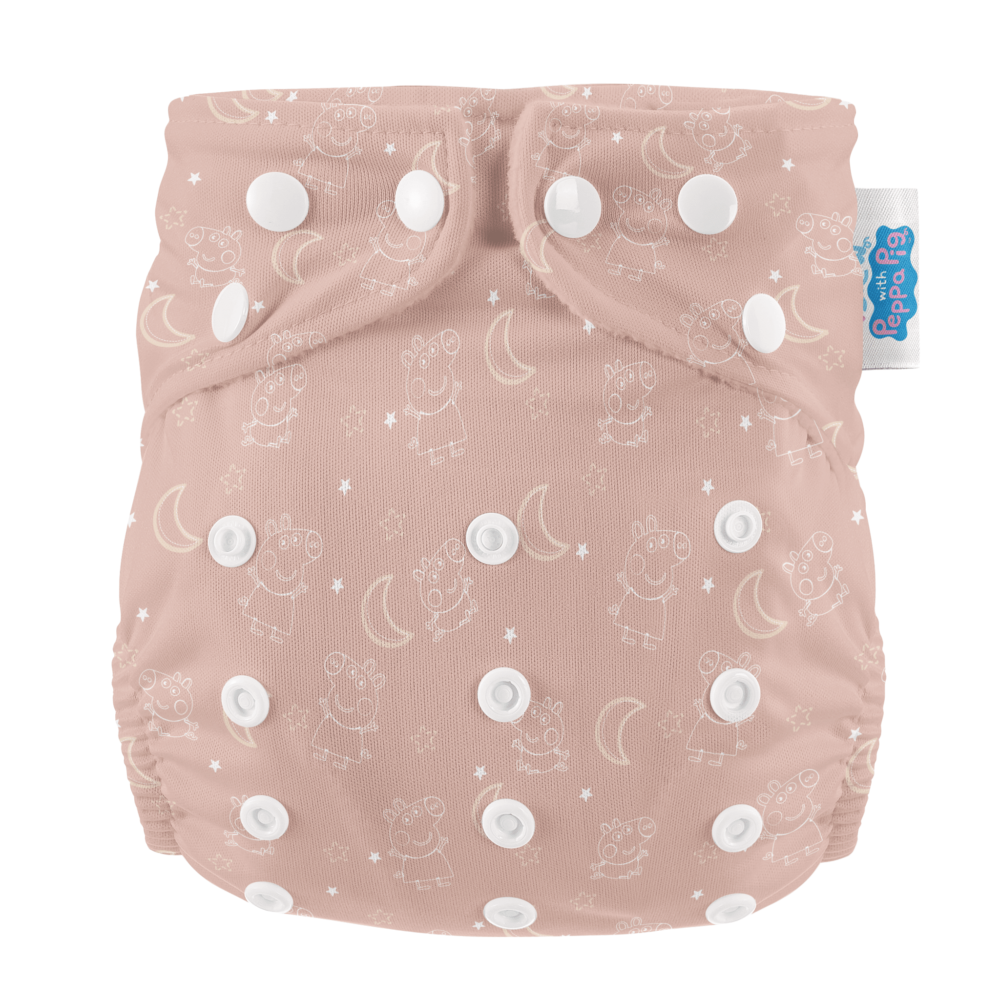 One Size All - In - One Reusable Cloth Nappy - Peppa Pig Moons & Stars - Baby&More